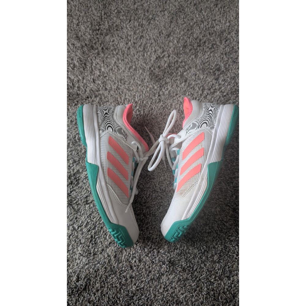 Adidas Pink, White & Teal Athletic Bottoms – Size 3.5Y - Picture 2 of 7